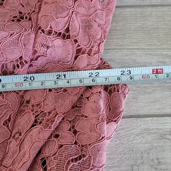 City Chic Rose Pink Sienna Lace Fit and Flare Mini Dress Size 20 - Picture 10 of 14